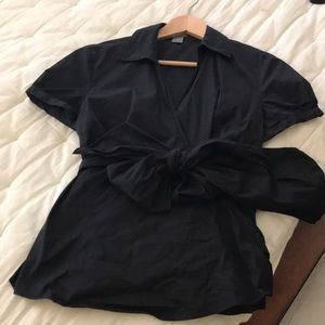 Ann Taylor black wrap shirt